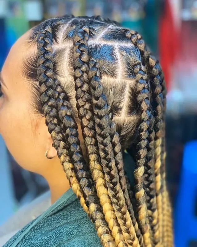 Jumbo box braids — real salon work by Mariama