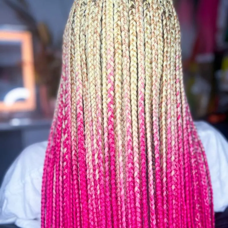 Ombré box braids with Chinese fiber — real salon work by Mariama