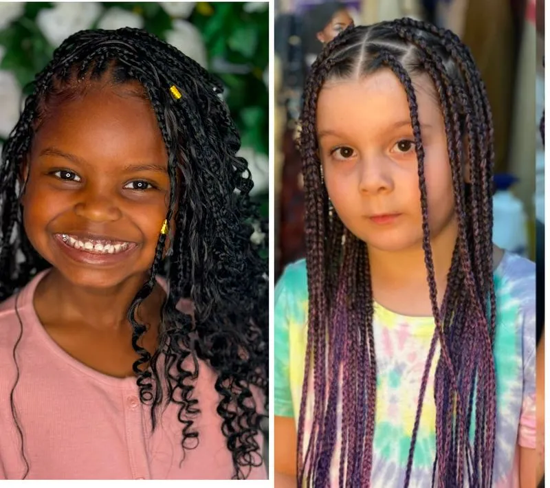 Kids box braids — real salon work by Mariama