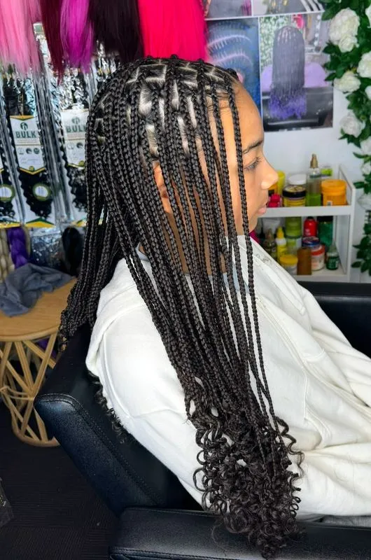 Kids Knotless box braids — real salon work by Mariama