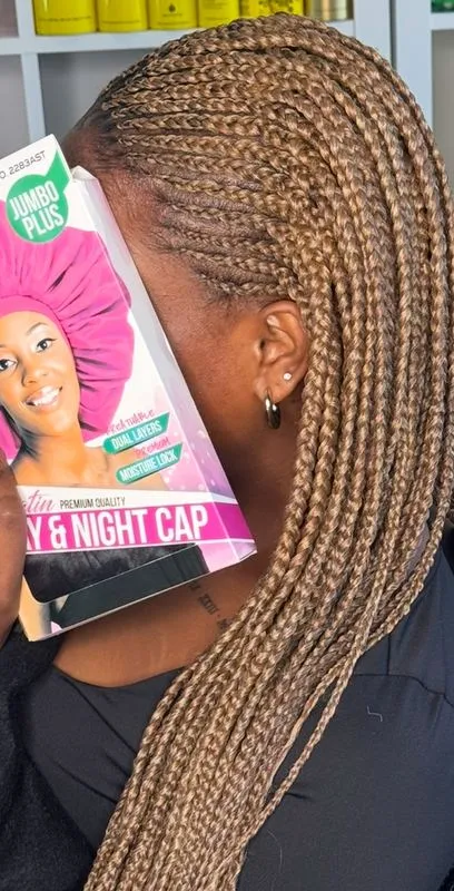 Small Fulani Braids — real salon work by Mariama